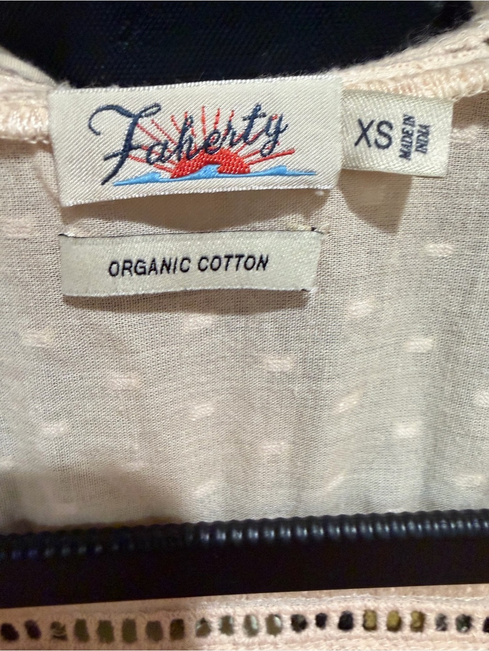 Faherty Blush Peach Button-Front Ruffle Blouse - Picture 4 of 5